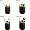 image:imageiDesign Toothbrush Holder Matte Black  Removable Wood Divider For Bathroom CountertopsMatte Black