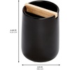 image:imageiDesign Toothbrush Holder Matte Black  Removable Wood Divider For Bathroom CountertopsMatte Black