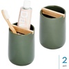 image:imageiDesign Toothbrush Holder Matte Black  Removable Wood Divider For Bathroom CountertopsMoss