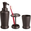 image:imageiDesign Toothbrush Holder for Bathroom  3Section 2Pack Bronze  Toothbrush Stand for CountertopPack of 2