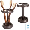 image:imageiDesign Toothbrush Holder for Bathroom  3Section 2Pack Bronze  Toothbrush Stand for CountertopPack of 2