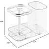 image:imageiDesign Toothbrush Holder with Storage Cup Bathroom Sink Organizer for Toothpaste and Electric Toothbrushes BlueClear