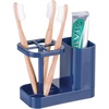 image:imageiDesign Toothbrush Holder with Storage Cup Bathroom Sink Organizer for Toothpaste and Electric Toothbrushes BlueNavy