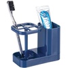 image:imageiDesign Toothbrush Holder with Storage Cup Bathroom Sink Organizer for Toothpaste and Electric Toothbrushes BlueNavy