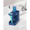image:imageiDesign Toothbrush Holder with Storage Cup Bathroom Sink Organizer for Toothpaste and Electric Toothbrushes BlueNavy