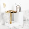 image:imageiDesign Toothbrush Holder with Storage Cup Bathroom Sink Organizer for Toothpaste and Electric Toothbrushes BlueWhiteGold