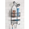 image:imageiDesign York Metal ExtraWide Hanging Shower Caddy Silver  10 x 4 x 22Matte Black