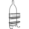image:imageiDesign York Metal ExtraWide Hanging Shower Caddy Silver  10 x 4 x 22Matte Black