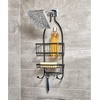 image:imageiDesign York Metal ExtraWide Hanging Shower Caddy Silver  10 x 4 x 22Matte Black
