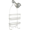 image:imageiDesign York Metal ExtraWide Hanging Shower Caddy Silver  10 x 4 x 22Pearl White