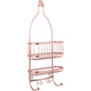 image:imageiDesign York Metal ExtraWide Hanging Shower Caddy Silver  10 x 4 x 22Rose Gold