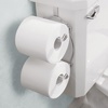 image:imageiDesign York Metal Free Standing Toilet Paper Tissue Holder with Shelf Roll Reserve Canister for Kids Guest Master Office Bathroom 64 x 812 x 24  Satin SilverChrome