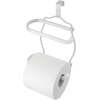 image:imageiDesign York Metal Free Standing Toilet Paper Tissue Holder with Shelf Roll Reserve Canister for Kids Guest Master Office Bathroom 64 x 812 x 24  Satin SilverPearl White