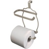 image:imageiDesign York Metal Free Standing Toilet Paper Tissue Holder with Shelf Roll Reserve Canister for Kids Guest Master Office Bathroom 64 x 812 x 24  Satin SilverSatin