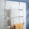 image:imageiDesign York Metal Over the Shower Door Towel Rack Hooks for Master Guest Kids Bathroom 475 x 1775 x 225 Chrome  For Bathroom StorageChrome