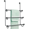 image:imageiDesign York Metal Over the Shower Door Towel Rack Hooks for Master Guest Kids Bathroom 475 x 1775 x 225 Chrome  For Bathroom StorageMatte Black