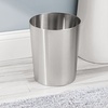 image:imageiDesignRound Metal Waste Basket The Patton Collection  8 x 8 x 97 Brushed Stainless Steel