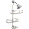 image:imageInterDesign Linea Adjustable Shower Caddy  Bathroom Storage Shelves for Shampoo Conditioner and Soap SilverSatin