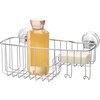 image:imageInterDesign Reo Power Lock Suction Bathroom Shower Combo Caddy Basket for Shampoo Conditioner Soap  Stainless SteelCombo Basket