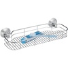 image:imageInterDesign Reo Power Lock Suction Bathroom Shower Combo Caddy Basket for Shampoo Conditioner Soap  Stainless SteelShelf