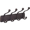image:imageInterDesign York Lyra Wall Mount Storage Rack  Hanging Hooks for Jackets Coats Hats and Scarves  4 Dual Hooks ChromeBronze