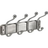 image:imageInterDesign York Lyra Wall Mount Storage Rack  Hanging Hooks for Jackets Coats Hats and Scarves  4 Dual Hooks ChromeChrome