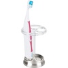 image:imageInterDesign iDesign Divided Toothbrush Holder for Bathroom or Vanity  Set of 2  ClearMatte BlackClearBrushed