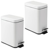 image:imageInterDesign iDesign Rectangular 13 Gallon Bathroom Trash Set of 2White Rectangle Step Can 5L M2White