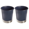 image:imageInterDesign iDesign Small Round Bathroom Trash Set of 2 York Waste Can M2 BrushedNavy