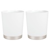 image:imageInterDesign iDesign Small Round Trash Can for Bathroom or Home Office  Set of 2  Satin WhiteNickel
