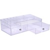 image:imageiDesign 3 Plastic Vanity Compact Slim Storage Organization Drawers Set for Cosmetics Dental Supplies Hair Care Bathroom Dorm Desk Countertop Office 65 x 7 x 5