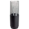 image:imageiDesign Austin Metal Covered Holder Stand Holds Regular and Electric Toothbrushes in Master Guest Kids College Dorm Bathroom Brushed  Holds Regular and Electric Toothbrushes for Bathroom or VanitySmokeMatte Black