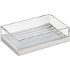 image:imageiDesign Clarity BPAFree Plastic Bar Soap Dish5 x 325 x 134 ClearBrushed Nickel 18Inch by 16Inch