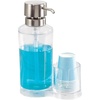 image:imageiDesign Clarity Mouthwash Dispenser Pump with Cup Holder Caddy Clear  625 x 35 x 925 Attached Paper Cup HolderClearBrushed Pack of 12