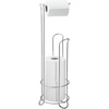 image:imageiDesign Classico Metal Toilet Tissue Roll Reserve Organizer for Bathroom Compact Organizer Holds 4 Rolls of Toilet Paper Satin Silver  Classico CollectionChrome