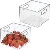 image:imageiDesign Clear Plastic Storage Bins 4Pack  For Kitchen Pantry and Fridge For Cabinets and ShelvesPack of 2