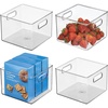 image:imageiDesign Clear Plastic Storage Bins 4Pack  For Kitchen Pantry and Fridge For Cabinets and ShelvesPack of 4