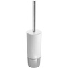 image:imageiDesign Compact Toilet Brush and Holder for Bathroom WhiteChrome  For Bathroom Shower Compact1 Count Pack of 1