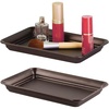 image:imageiDesign Decorative Countertop Vanity Tray Organizer for Bathroom Bedroom Closet Entryway Set of 2 97 x 63 x 1 BronzeSet of 2
