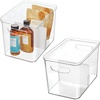 image:imageiDesign Divided Pantry Organizer Bin Set of 2 ClearMatte White  Kitchen StoragePack of 2