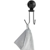 image:imageiDesign Everett Metal Push Lock Suction Shower Caddy Extra Space for Shampoo Conditioner and Soap with Hooks for Razors Towels Loofahs and More 111 x 49 x 654 Matte BlackDouble Hook