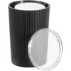 image:imageiDesign Fluted Plastic Bathroom Countertop or Vanity StorageSet of 2WhiteClear CanisterBlackClear