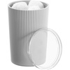 image:imageiDesign Fluted Plastic Bathroom Countertop or Vanity StorageSet of 2WhiteClear CanisterGrayClear