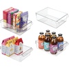 image:imageiDesign Fridge Storage Bin with Handle Clear  Fridge Tray For Cheeses and SnacksPack of 4