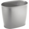 image:imageiDesign Kent Oval Wastebasket Trash Can for Bathroom Kitchen Office  GraySilver