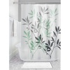 image:imageiDesign Laurel Fabric Polyester Shower Curtain 72 x 72  GrayBlue  1085 L x 87 W x 105 H Bathroom CurtainGray and Mint