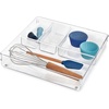 image:imageiDesign Linus BPAFree Plastic Divided Drawer Organizer Tray135 x 1325 x 225 Clear 6 Section4 Section