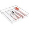 image:imageiDesign Linus BPAFree Plastic Divided Drawer Organizer Tray135 x 1325 x 225 Clear 6 Section6 Section