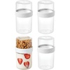 image:imageiDesign Medium Stack n Snack Food Containers  Stackable Snack Containers  Set of 2  ClearWhitePack of 4