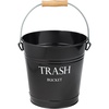 image:imageiDesign Metal Pail Trash Can for Bathroom Bedroom Home Office Dorm 1075 x 1075 x 105 White Finish with Vintage Black LetteringBlack
